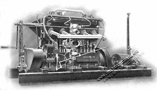 30 PS 4-Zylinder Bootsmotor mit Wendegetriebe (1908)