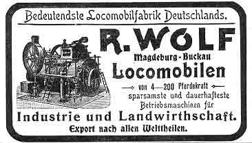 Zeitungsannoce von R. Wolf (1899)